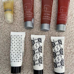 7 tubes of facial moisturizing cream and lip balm